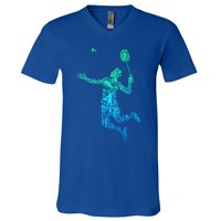 Badminton Player Shuttlecock Gift V-Neck T-Shirt