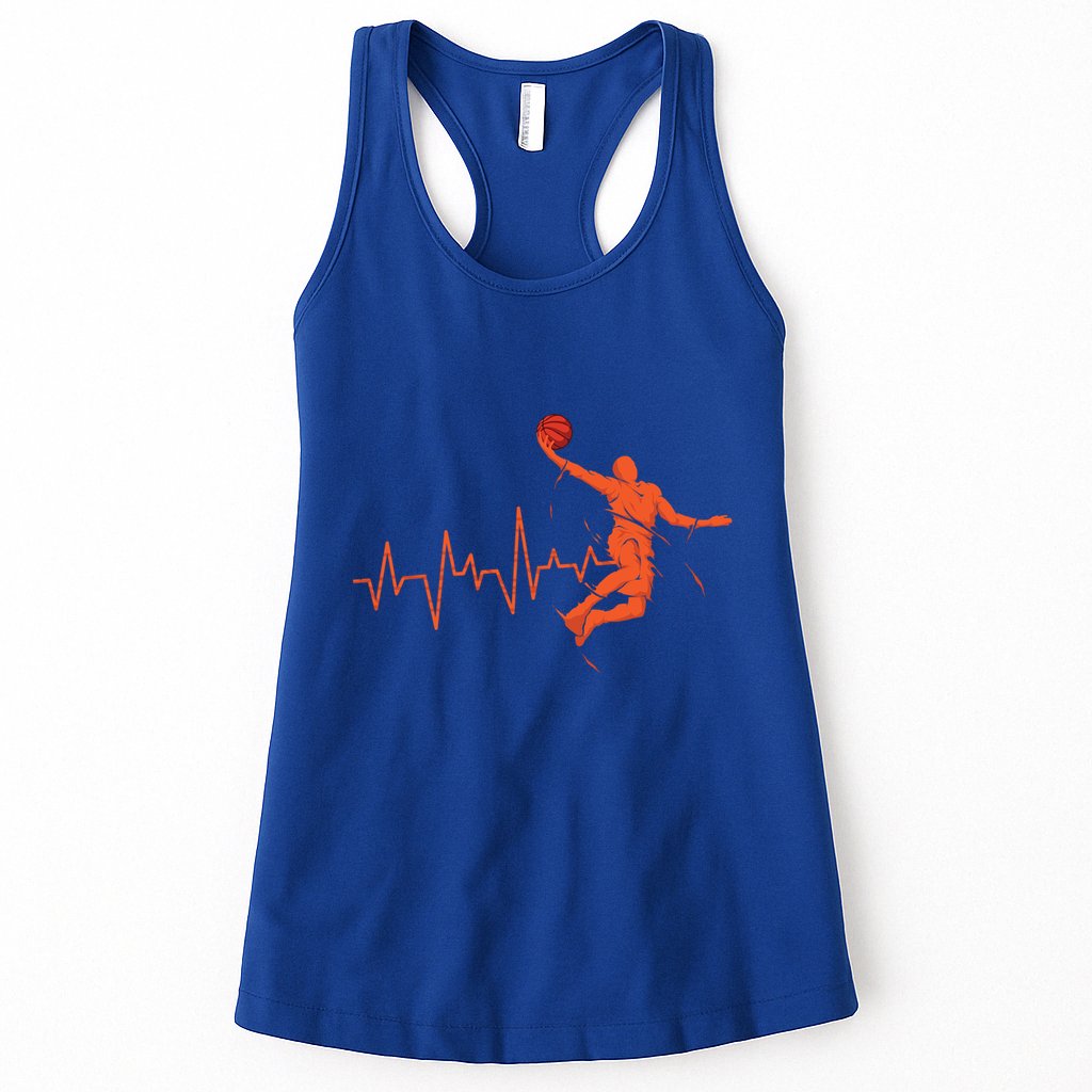 Basketball Player Streetball Sport Game Heartbeat Player Cute Gift Womens Tank Top