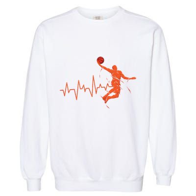 Basketball Player Streetball Sport Game Heartbeat Player Cute Gift Garment-Dyed Sweatshirt