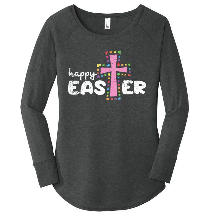 Bunny Pastel Spring Hunt Eggs Rabbit Happy Easter Day Women's Perfect Tri Tunic Long Sleeve Shirt