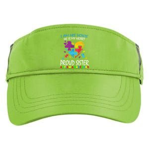 Blue Proud Sister Autism Awareness Brother Cute Gift Adult Drive Performance Visor