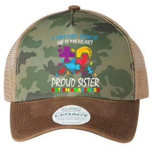 Blue Proud Sister Autism Awareness Brother Cute Gift Legacy Tie Dye Trucker Hat