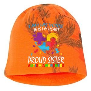 Blue Proud Sister Autism Awareness Brother Cute Gift Kati - Camo Knit Beanie