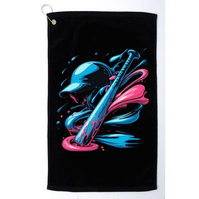 Baseball Player Sport Sprinkles Drip Baseball Bat Platinum Collection Golf Towel