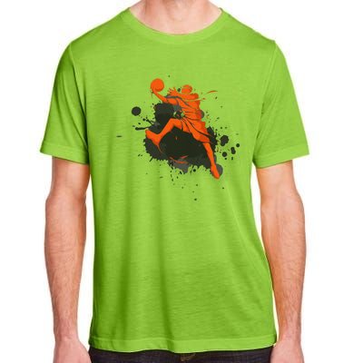 Basketball Player Slam Dunk Splash Adult ChromaSoft Performance T-Shirt