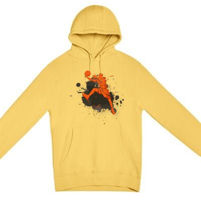 Basketball Player Slam Dunk Splash Premium Pullover Hoodie