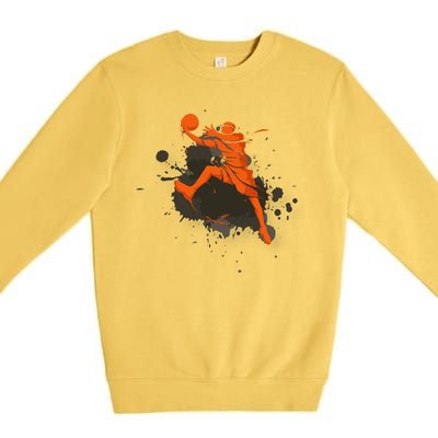 Basketball Player Slam Dunk Splash Premium Crewneck Sweatshirt