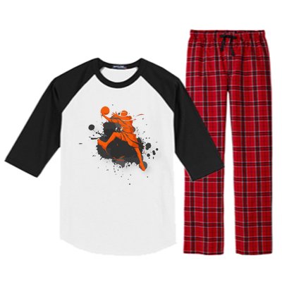 Basketball Player Slam Dunk Splash Raglan Sleeve Pajama Set