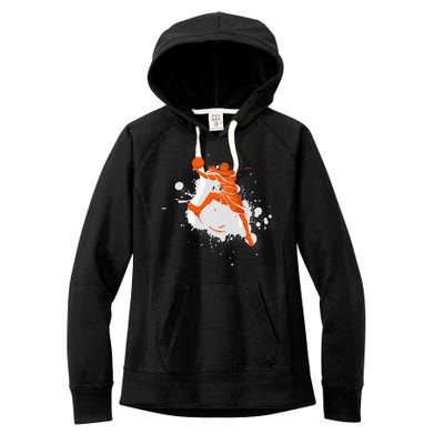 Basketball Player Slam Dunk Splash Women's Fleece Hoodie