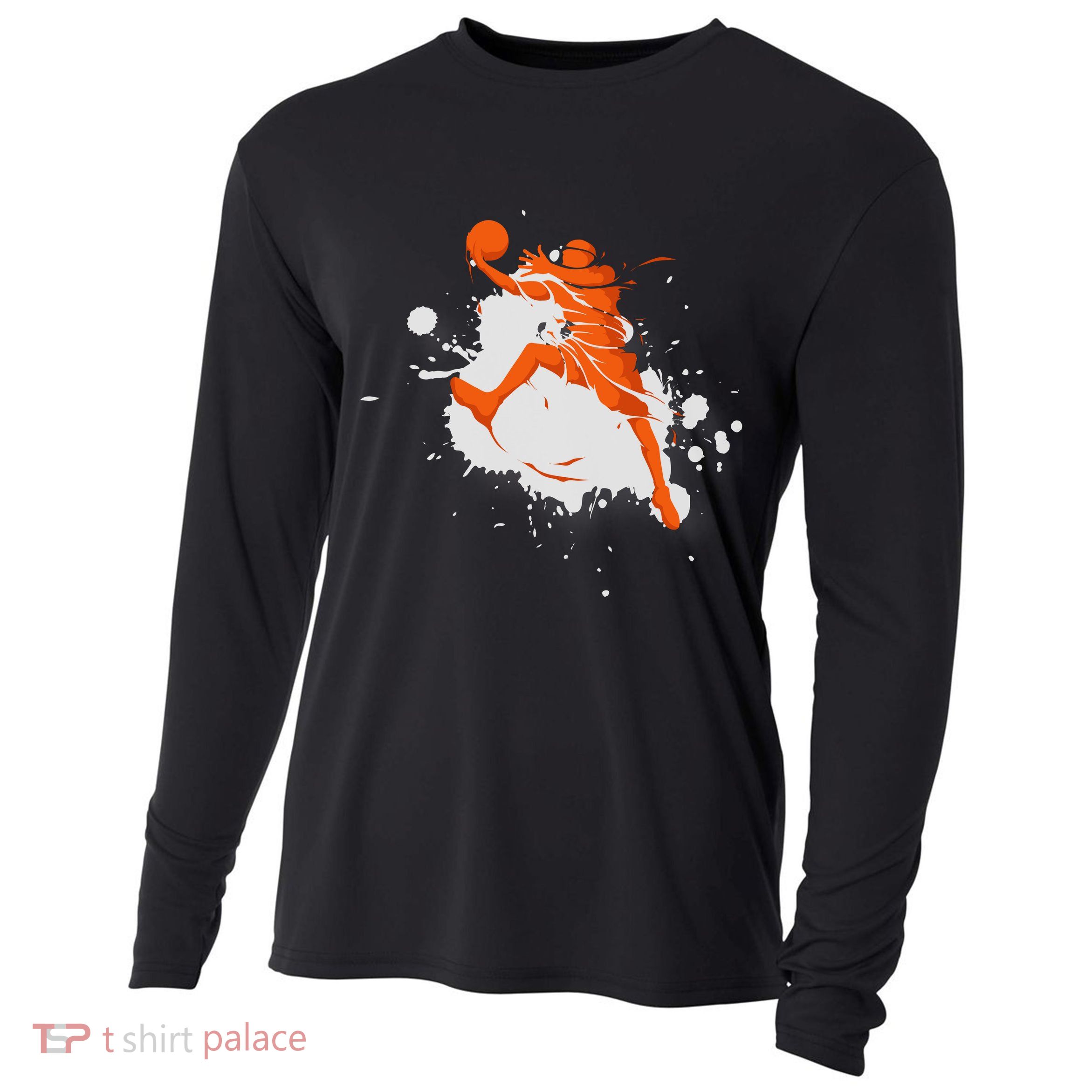 Basketball Player Slam Dunk Splash Cooling Performance Long Sleeve Crew