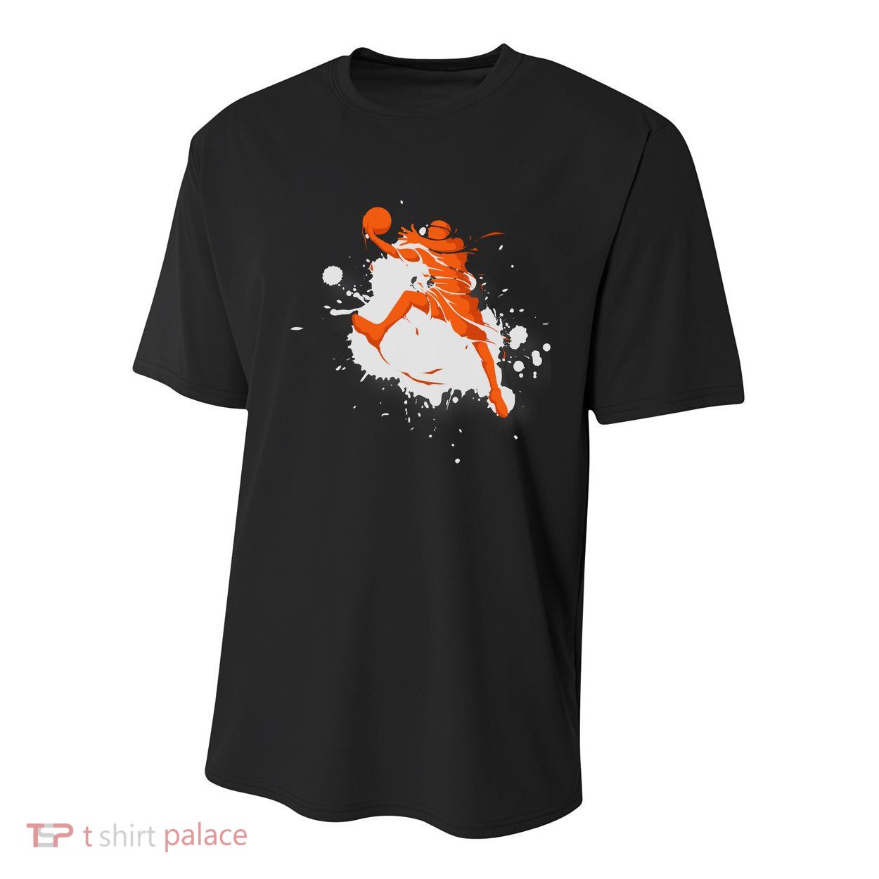 Basketball Player Slam Dunk Splash Youth Performance Sprint T-Shirt