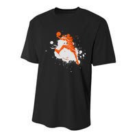 Basketball Player Slam Dunk Splash Youth Performance Sprint T-Shirt