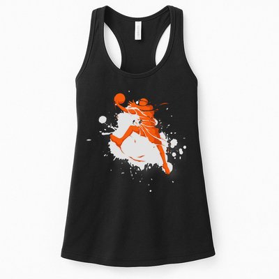 Basketball Player Slam Dunk Splash Womens Tank Top