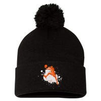 Basketball Player Slam Dunk Splash Pom Pom 12in Knit Beanie