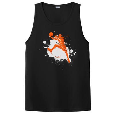 Basketball Player Slam Dunk Splash PosiCharge Competitor Tank