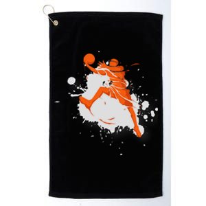 Basketball Player Slam Dunk Splash Platinum Collection Golf Towel