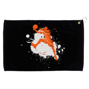 Basketball Player Slam Dunk Splash Grommeted Golf Towel