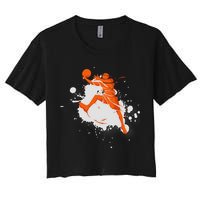 Basketball Player Slam Dunk Splash Crop Top