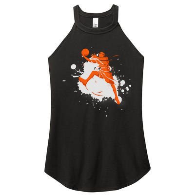 Basketball Player Slam Dunk Splash Women's Perfect Tri Rocker Tank