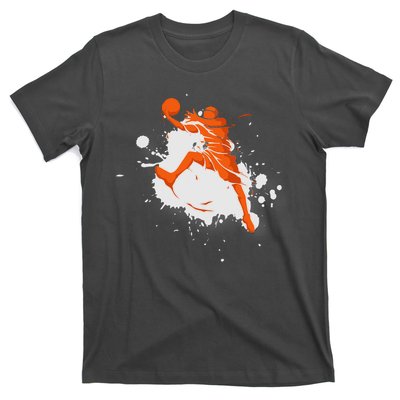 Basketball Player Slam Dunk Splash T-Shirt