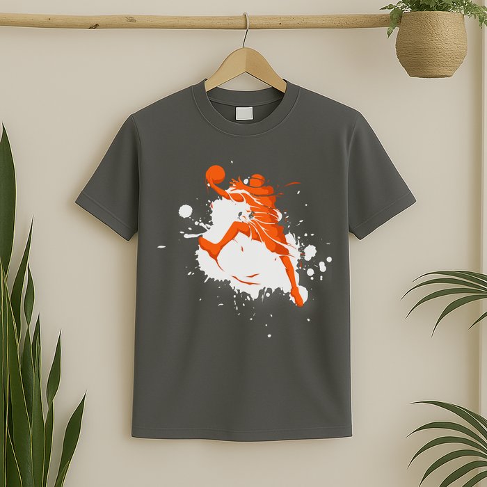 Basketball Player Slam Dunk Splash T-Shirt