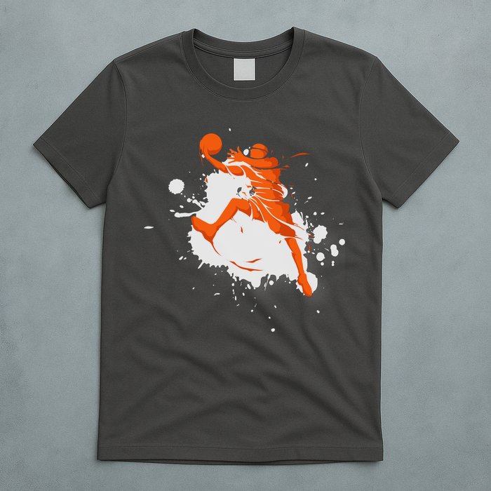 Basketball Player Slam Dunk Splash T-Shirt