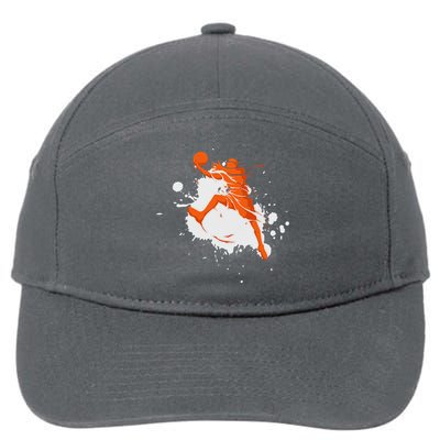 Basketball Player Slam Dunk Splash 7-Panel Snapback Hat