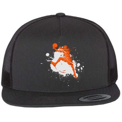 Basketball Player Slam Dunk Splash Flatbill Hat