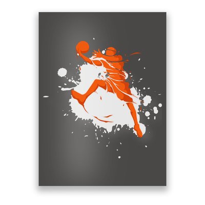Basketball Player Slam Dunk Splash Poster