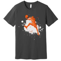 Basketball Player Slam Dunk Splash Premium T-Shirt