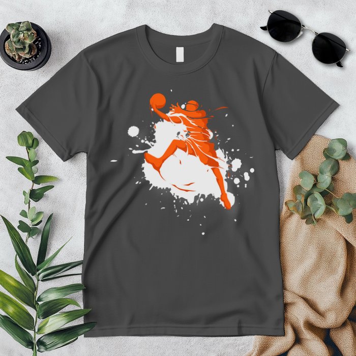 Basketball Player Slam Dunk Splash Premium T-Shirt