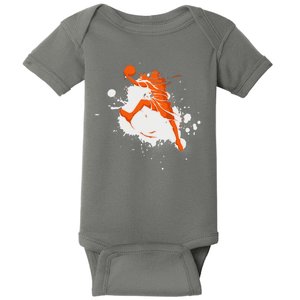 Basketball Player Slam Dunk Splash Baby Bodysuit