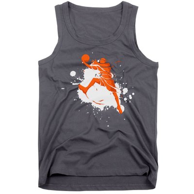 Basketball Player Slam Dunk Splash Tank Top