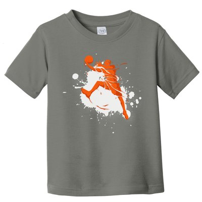 Basketball Player Slam Dunk Splash Toddler T-Shirt