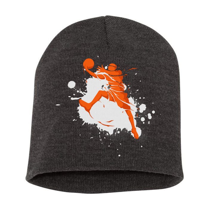 Basketball Player Slam Dunk Splash Short Acrylic Beanie
