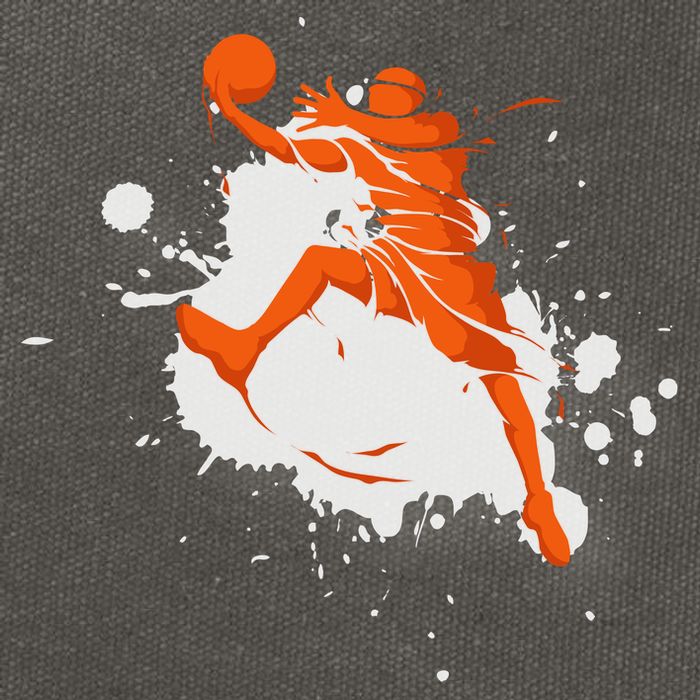 Basketball Player Slam Dunk Splash Cotton Canvas Backpack