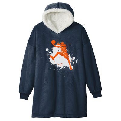 Basketball Player Slam Dunk Splash Hooded Wearable Blanket