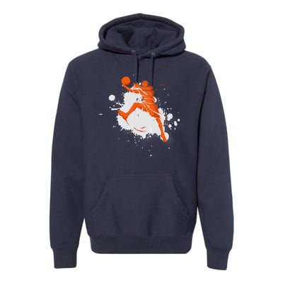 Basketball Player Slam Dunk Splash Premium Hoodie