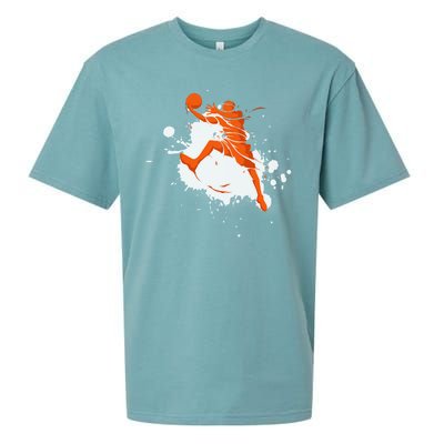 Basketball Player Slam Dunk Splash Sueded Cloud Jersey T-Shirt