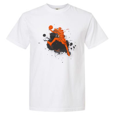 Basketball Player Slam Dunk Splash Garment-Dyed Heavyweight T-Shirt