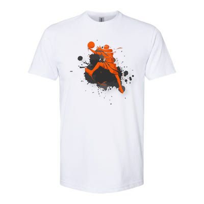 Basketball Player Slam Dunk Splash Softstyle CVC T-Shirt