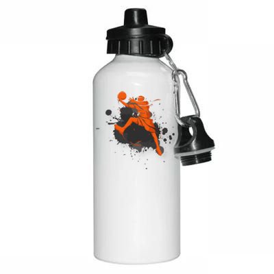 Basketball Player Slam Dunk Splash Aluminum Water Bottle 