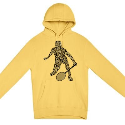 Badminton Player Shuttlecock Dad Badminton Great Gift Premium Pullover Hoodie