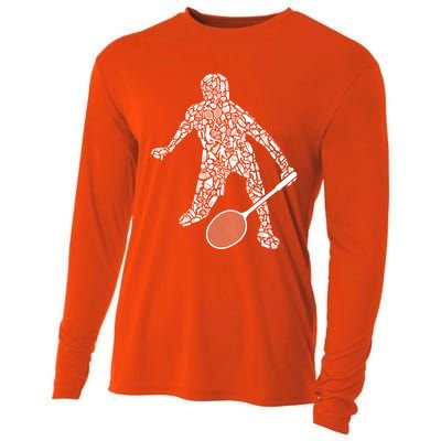 Badminton Player Shuttlecock Dad Badminton Great Gift Cooling Performance Long Sleeve Crew