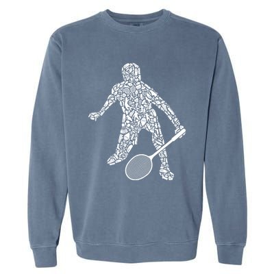 Badminton Player Shuttlecock Dad Badminton Great Gift Garment-Dyed Sweatshirt