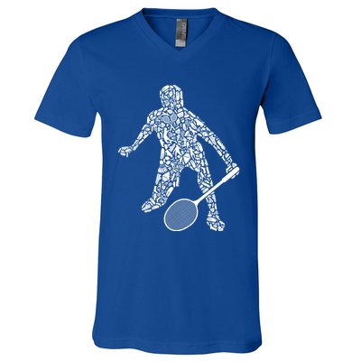 Badminton Player Shuttlecock Dad Badminton Great Gift V-Neck T-Shirt