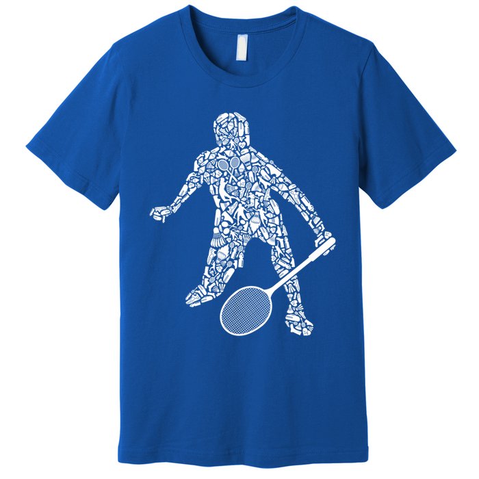 Badminton Player Shuttlecock Dad Badminton Great Gift Premium T-Shirt