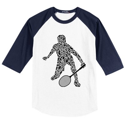 Badminton Player Shuttlecock Dad Badminton Great Gift Baseball Sleeve Shirt