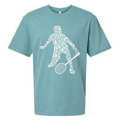 Badminton Player Shuttlecock Dad Badminton Great Gift Sueded Cloud Jersey T-Shirt