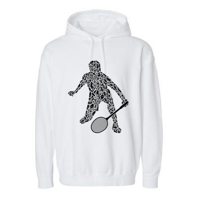 Badminton Player Shuttlecock Dad Badminton Great Gift Garment-Dyed Fleece Hoodie